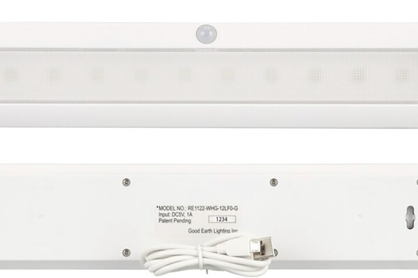 This photo provided by the U.S. Consumer Product Safety Commission shows an example of a Good Earth Rechargeable Integrated Light being recalled on Thursday, June 6, 2024, following a reported consumer death. According to the agency, Good Earth Lighting’s now-recalled integrated light bars have batteries that can overheat — and cause the unit to catch on fire. (U.S. Consumer Product Safety Commission via AP)