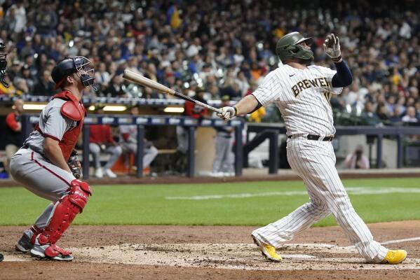 Milwaukee Brewers' Rowdy Tellez during the first inning of a