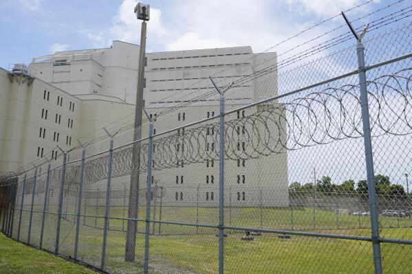 FILE - The Palm Beach County Main Detention Center is pictured on June 4, 2021, in West Palm Beach, Fla. Republican lawmakers in Florida and other states are pushing to increase the use of cash bail and pretrial detention. (AP Photo/Wilfredo Lee, File)
