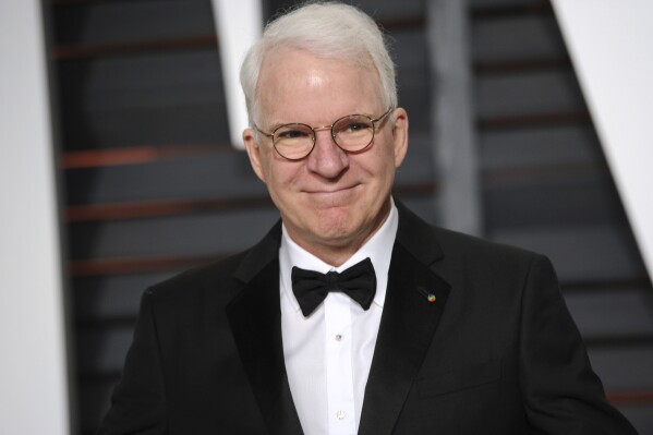 FILE - Steve Martin arrives at the 2015 Vanity Fair Oscar Party, Feb. 22, 2015, in Beverly Hills, Calif. (Photo by Evan Agostini/Invision/AP, File)