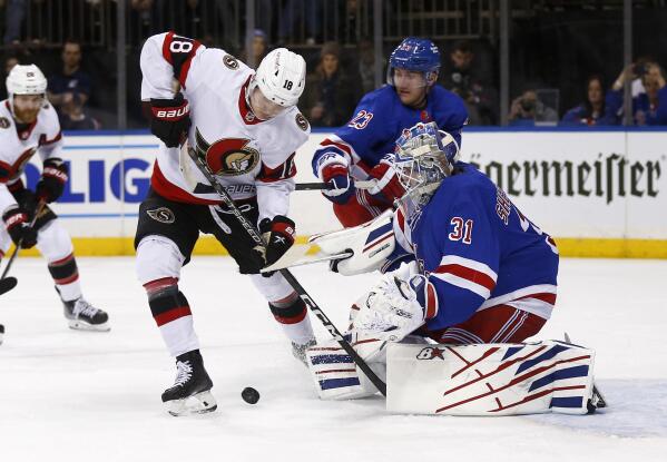 New York Rangers' Adam Fox (23) during the first period of an NHL