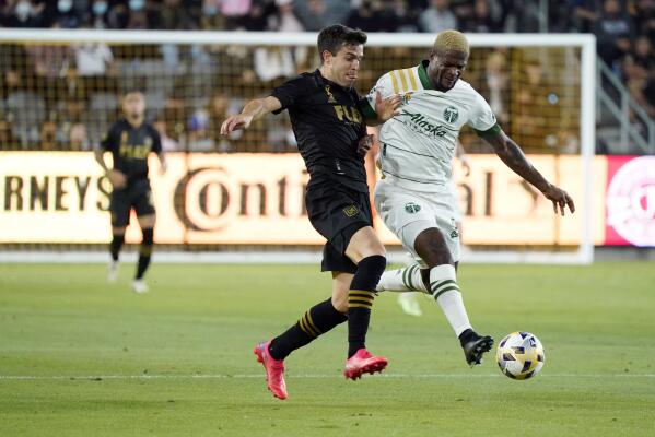 Los Angeles FC goalkeeper Jamal Blackman (1) during a MLS match