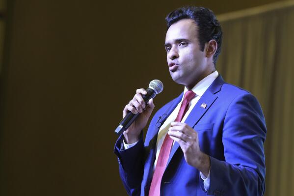 Tech entrepreneur Vivek Ramaswamy speaks at the Vision '24 conference on Saturday, March 18, 2023, in North Charleston, S.C. Organizers are describing the gathering as “casting the conservative vision" for the next White House race. (AP Photo/Meg Kinnard)