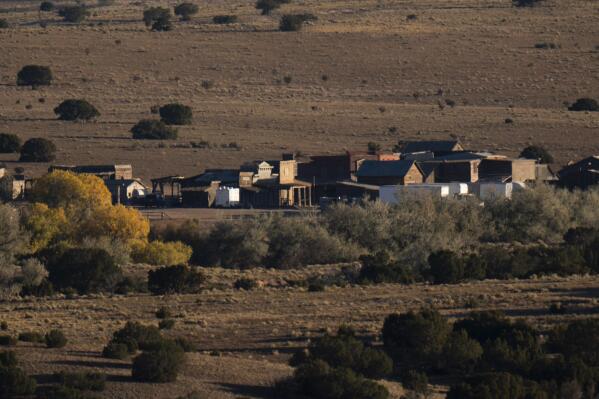 The Bonanza Creek Film Ranch is seen in Santa Fe, N.M., Saturday, Oct. 23, 2021.  An assistant director unwittingly handed actor Alec Baldwin a loaded weapon and told him it was safe to use in the moments before the actor fatally shot a cinematographer, court records released Friday show. (AP Photo/Jae C. Hong)