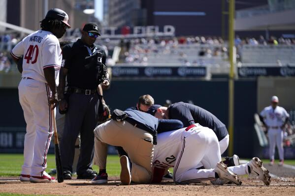 Twins' Farmer struck by pitch, gets stitches and teeth reset
