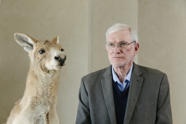 Ken Ham, founder of Answers in Genesis, poses for a portrait at the Ark Encounter in Williamstown, Ky., Friday, March 21, 2025. (AP Photo/Madeleine Hordinski)
