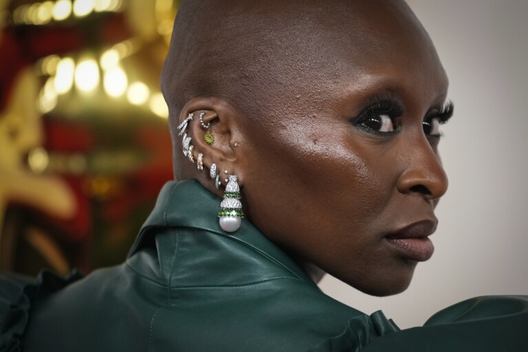 Cynthia Erivo arrives at the Oscars on Sunday, March 10, 2024, at the Dolby Theatre in Los Angeles. (AP Photo/Ashley Landis)