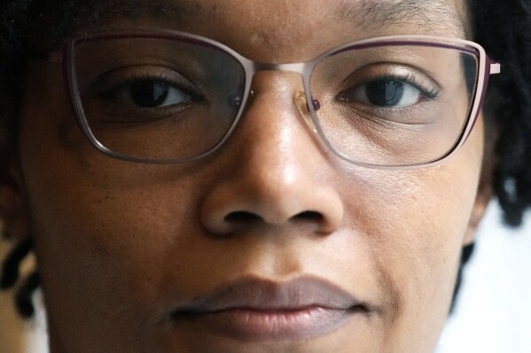 Cydney Wallace poses for a photo in Chicago, Tuesday, Nov. 28, 2023. Cydney Wallace is a Black Jewish woman who recently went on a trip to Israel and the West Bank through a trip called 