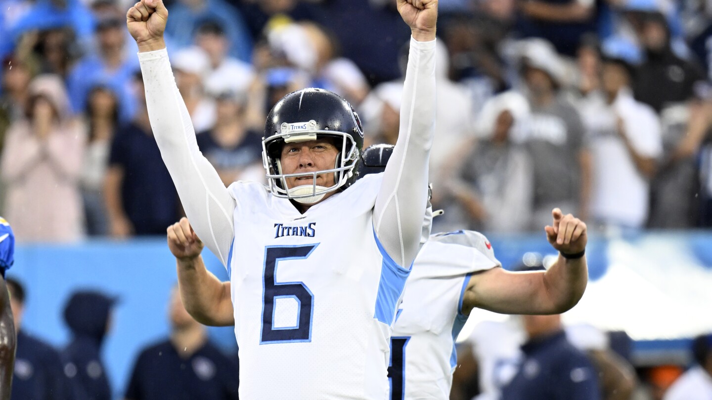 Folk's OT field goal in rain helps Titans snap 8-game skid with 27-24 win  over Chargers
