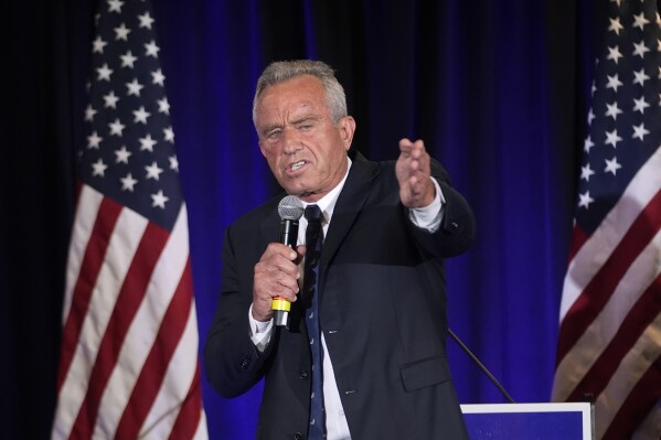 Independent presidential candidate Robert F. Kennedy Jr. speaks to supporters during a campaign stop, Monday, May 13, 2024, in Austin, Texas. (AP Photo/Eric Gay)