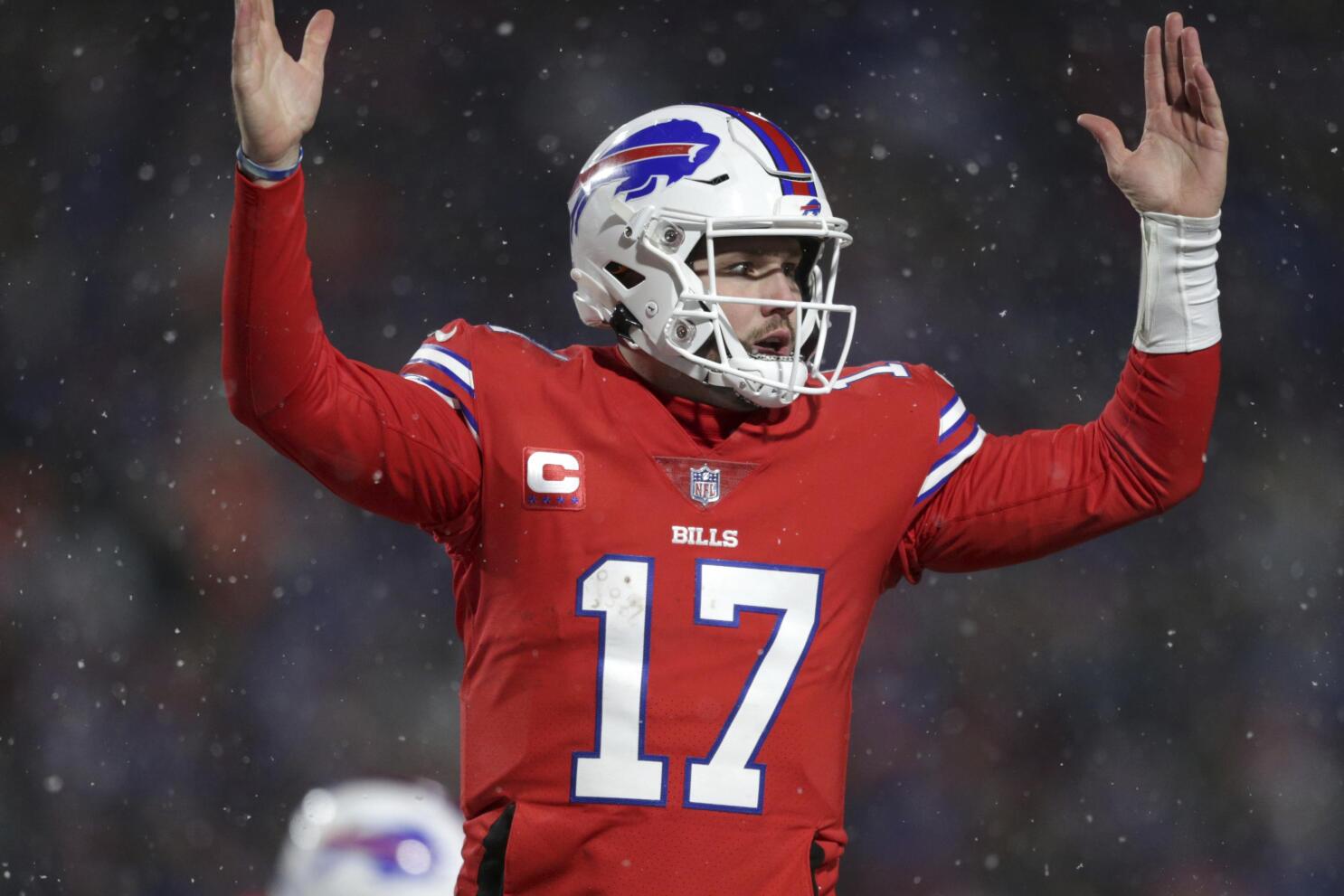 Josh Allen almost throws ball out of New Era Field on celebration