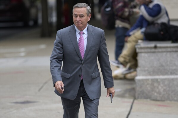 Former Tennessee House Speaker Glen Casada arrives at the federal courthouse Friday, May 9, 2025, in Nashville, Tenn. (AP Photo/George Walker IV)