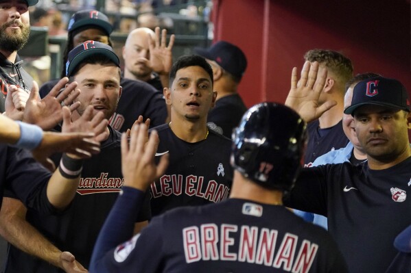 Arizona Diamondbacks' third baseman Lourdes Gurriel Jr. laughs as