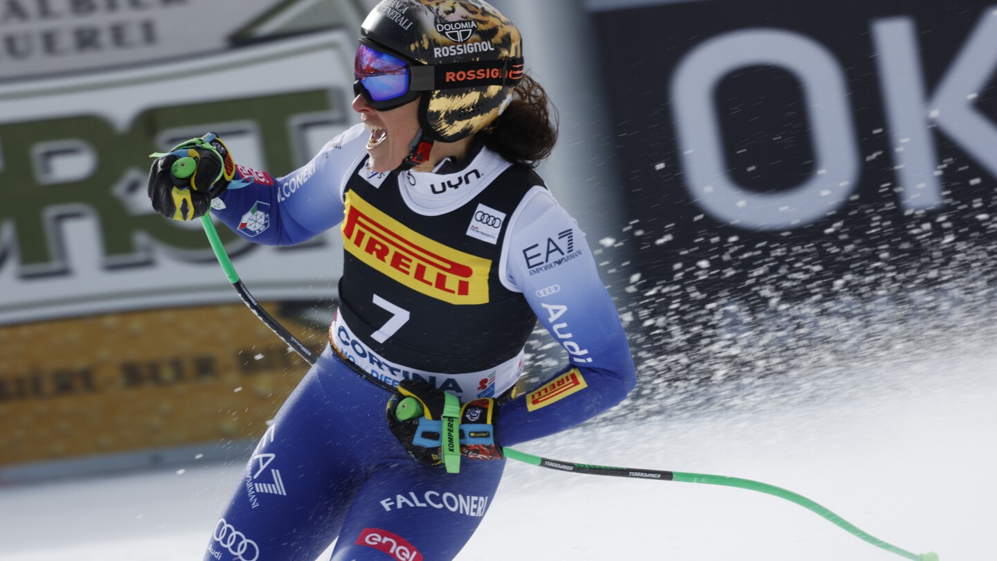 Brignone Wins Super-G, Italy Sweeps Cortina