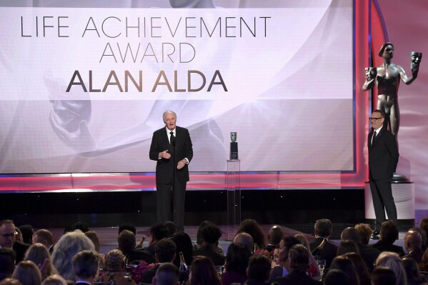 
              Alan Alda accepts the Life Achievement Award at the 25th annual Screen Actors Guild Awards at the Shrine Auditorium & Expo Hall on Sunday, Jan. 27, 2019, in Los Angeles. (Photo by Richard Shotwell/Invision/AP)
            