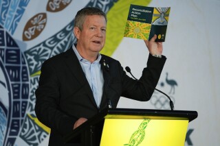 Australian Olympic Committee Chief Executive Matt Carroll speaks in Sydney, Australia, June 1, 2023. Responding to Aaron D'Souza, the Australia-born, London-based president of the Enhanced Games, a sort of Olympics without drug testing, Carroll said Monday, June 26, 2023, "We know next to nothing about this organization but sport needs to be clean and it needs to be safe for all athletes." (AP Photo/Mark Baker)