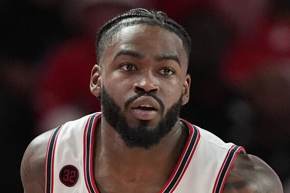 FILE - Houston's Jamal Shead plays during the second half of an NCAA college basketball game Monday, Feb. 19, 2024, in Houston. Shead was named The Associated Press Big 12 player of the year Tuesday, March 12, 2024. (AP Photo/David J. Phillip, File)