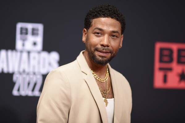 FILE - Actor Jussie Smollett arrives at the BET Awards, June 26, 2022, in Los Angeles. Smollett has asked the Illinois Supreme Court to intervene in his yearslong legal battle stemming from convictions that he staged a racist, homophobic attack against himself in 2019 and lied about it to Chicago police. His petition filed Monday, Feb. 5, 2024, asks the state’s highest court to hear the case two months after an appeals court upheld his disorderly conduct convictions. (Photo by Richard Shotwell/Invision/AP, File)
