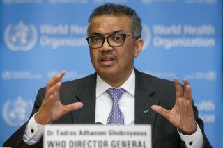 FILE - In this Monday, March 9, 2020 file photo, Tedros Adhanom Ghebreyesus, Director General of the World Health Organization speaks during a news conference on updates regarding on the novel coronavirus COVID-19, at the WHO headquarters in Geneva, Switzerland. After the new coronavirus erupted in China, the World Health Organization sprang into action: It declared an international health emergency, rushed a team to the epicenter in Wuhan and urged other countries to get ready and drum up funding for the response. Many analysts have praised the initial response by the world’s go-to agency on health matters. But now, governments have started to brush aside, ignore and criticize WHO recommendations on issues of public policy, like whether cross-border travel should be restricted or whether the public should wear masks. (Salvatore Di Nolfi/Keystone via AP, file)