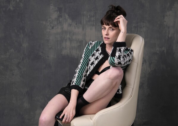 Kristen Stewart, a cast member in the film "Love Lies Bleeding," poses for a portrait at the Four Seasons Hotel, Monday, March 4, 2024, in Los Angeles. (AP Photo/Chris Pizzello)