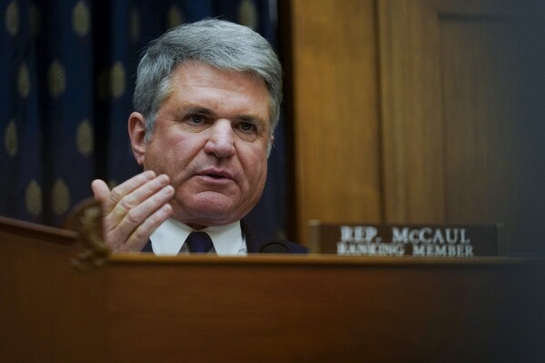 FILE - House Foreign Affairs Committee Ranking Member Rep. Michael McCaul, R-Texas, questions Secretary of State Antony Blinken during a House Foreign Affairs Committee hearing on Capitol Hill in Washington, April 28, 2022. McCaul has subpoenaed Secretary of State Antony Blinken for documents related to how it handled relations with China earlier this year after a Chinese surveillance balloon was shot down over the U.S. (AP Photo/Carolyn Kaster, File)