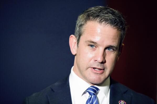 FILE - Rep. Adam Kinzinger, R-Ill., speaks to the media at the Capitol, May 12, 2021, in Washington. Kinzinger a critic of Donald Trump who is one of two Republicans on the panel investigating the deadly Capitol attack, announced Friday, Oct. 29, that he will not seek re-election next year. (AP Photo/Amanda Andrade-Rhoades, File)