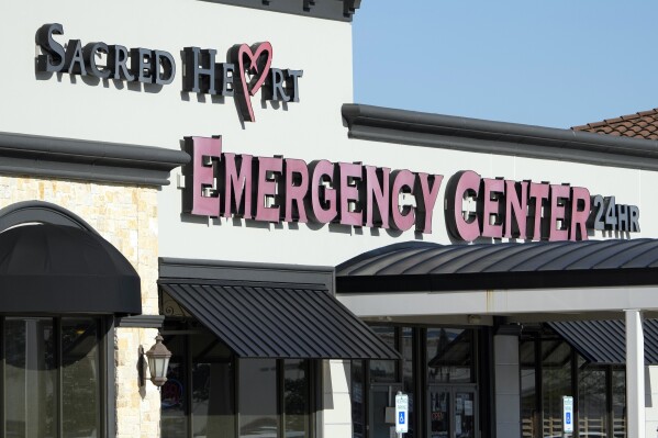 Sacred Heart Emergency Center is pictured Friday, March 29, 2024, in Houston. (AP Photo/David J. Phillip)