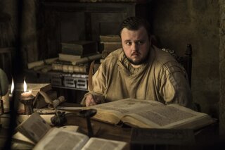 
              This image provided by HBO shows John Bradley as Samwell Tarly in HBO's "Game of Thrones." Samwell Tarly knows more than the maesters of the Citadel. Littlefinger knows more than Arya. And Bran knows more than anyone in “Game of Thrones.” The imbalance in knowledge can be a dangerous thing. Economists call it "asymmetric information," when one party in a transaction knows more than the other and can exploit the advantage. It can be bad for economies. And it’s certainly bad for the people of Westeros as the threat of Whitewalkers drew closer in the seventh season’s fifth episode, Eastwatch. (Helen Sloan/Courtesy of HBO via AP)
            
