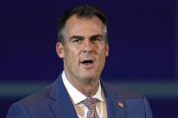 FILE - Oklahoma Gov. Kevin Stitt speaks during a campaign rally on Nov. 1, 2022, in Oklahoma City. Stitt said Tuesday, Jan. 30, 2024, that he is confident in the state鈥檚 current lethal injection protocols and has no plans to endorse a switch to nitrogen gas, even as several states are mulling following Alabama鈥檚 lead in using nitrogen gas to execute death row inmates. (APPhoto/Sue Ogrocki, File)