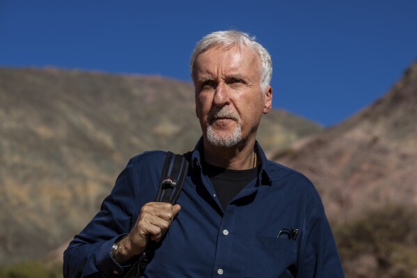 FILE - Director James Cameron walks in Purmamarca, Jujuy province, Argentina, on June 8, 2023. Cameron says the search operation for a deep-sea tourist sub turned into a “nightmarish charade” that prolonged the agony of the families of the passengers. Cameron told the BBC in an interview broadcast on Friday June 23, 2023 that he "felt in my bones” that the Titan submersible had been lost soon after he heard it had lost contact with the surface during its descent to the wreckage of the ocean liner at the bottom of the Atlantic Ocean. (AP Photo/Javier Corbalan, File)