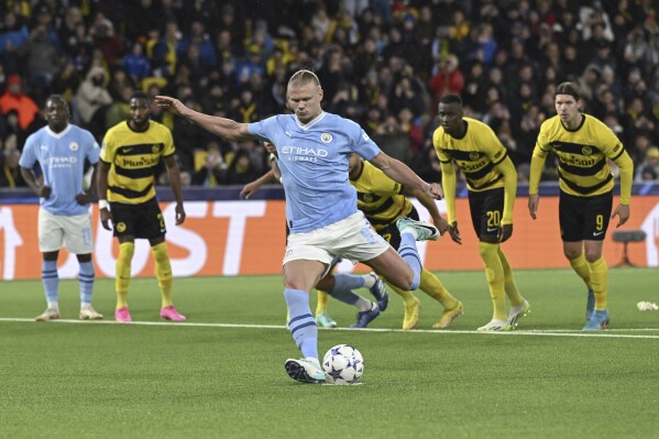 Haaland ends barren streak in Champions League with 2 goals in Man City's  3-1 win over Young Boys