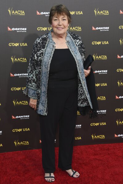 FILE - In this Jan. 31, 2015, file photo, Australian-born singer Helen Reddy attends the 2015 G'DAY USA GALA at the Hollywood Palladium in Los Angeles. Reddy, who shot to stardom in the 1970s with her feminist anthem “I Am Woman” and recorded a string of other hits, has died at age 78. Reddy’s children Traci and Jordan announced that the actress-singer died Tuesday, Sept. 29, 2020, in Los Angeles. (Photo by Rob Latour/Invision/AP, File)