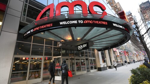 FILE - AMC 34th Street theater reopens after COVID-19 closures, Friday, March 5, 2021, in New York. Movie theater operator AMC has ditched plans to charge more seats with better sightlines after competitors did not follow along. (Photo by Evan Agostini/Invision/AP, File)