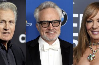 This combination photo shows the cast of the award-winning White House television drama. "The West Wing", from left, Martin Sheen, Bradley Whitford and Allison Janney who will take part in a book project called “What’s Next: A Citizen’s Guide to The West Wing,” organized by actors Melissa Fitzgerald and Mary McCormack, (AP Photo)