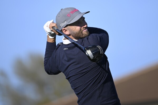 Wyndham Clark tees off on the 16th hole during the first round of the Arnold Palmer Invitational at Bay Hill golf tournament, Thursday, March 6, 2025, in Orlando, Fla. (AP Photo/Phelan M. Ebenhack)