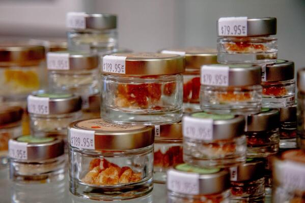 FILE - CBD wax is displayed at a shop in Sunset Hills, Mo., on June 27, 2019. The Food and Drug Administration said Thursday, jan. 26, 2023, there are too many unknowns about CBD products to regulate them as foods or supplements under the agency's current structure and Congress needs to create new rules for the massive and growing market. (Brian Munoz/St. Louis Post-Dispatch via AP, File)