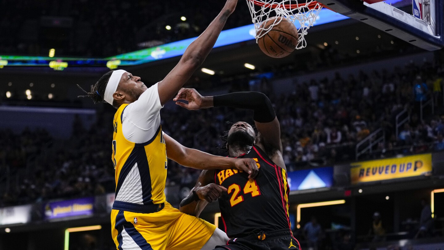 Myles Turner scores 31, Pacers avoid play-in tournament with 157-115 rout of Hawks | AP News