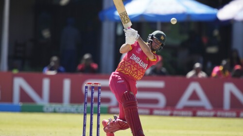Zimbabwean batsman Shaun Williams during their match against USA at Harare Sports Club in Harare, Zimbabwe on Monday June 26, 2023.