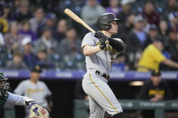 Pittsburgh Pirates Ji Hwan Bae (3) bats during a spring training baseball  game against the Philadelphia