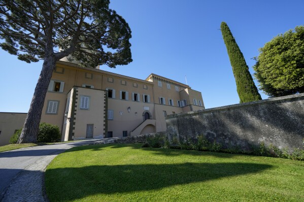 A view of the Papal Palace in Castel Gandolfo, some 30 kilometers southeast of Rome, Saturday, May 29, 2021. (AP Photo/Andrew Medichini, file)