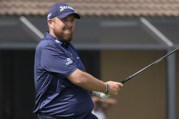 Shane Lowry of Ireland reacts to his shot from the sixth tee during the first round of the Cognizant Classic golf tournament, Thursday, Feb. 29, 2024, in Palm Beach Gardens, Fla. (APPhoto/Marta Lavandier)