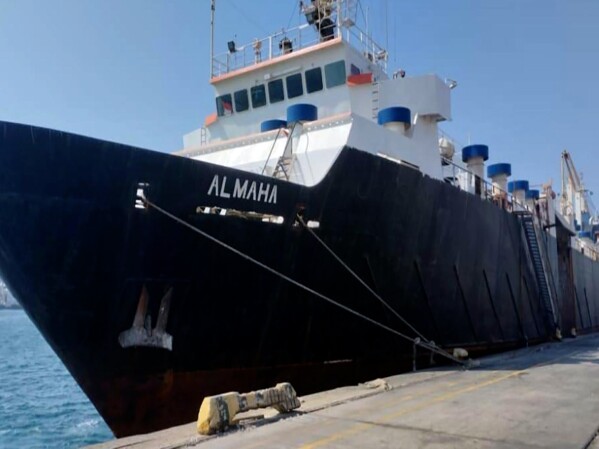 This undated image, provided by seafarer Abdul Nasser Saleh, shows the abandoned cargo ship Al-Maha at the seaport of Jeddah, Saudi Arabia. (Abdul Nasser Saleh via AP)