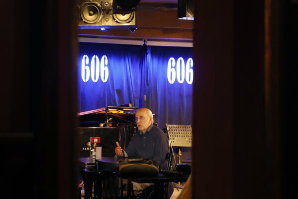 Steve Rubie speaks to the Associated Press at his 606 music venue in London, Thursday, Aug. 6, 2020. More than 400 grassroots music venues in Britain are said to be at imminent risk of closure, although the government is currently pledging 2.25 million pounds in a “culture recovery package”,  that wont be enough to reach the grass roots according to organisers. (AP Photo/Alastair Grant)