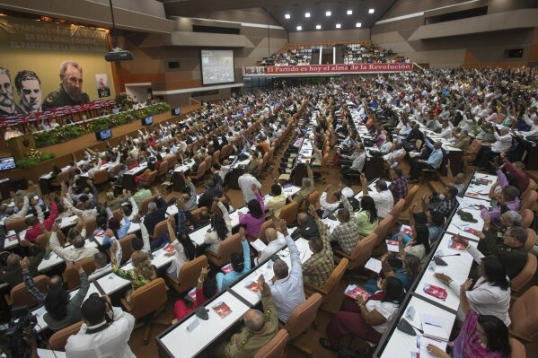 FILE - In this April 16, 2016 file photo, delegates attend a Cuban Communist Party Congress in Havana, Cuba. The VIII Congress of the Communist Party of Cuba, between April 16 and 19, 2021, could go down in history as the last with a member of the Castro family at the head, if Raul Castro fulfills his announcement to say goodbye as Secretary General.(Ismael Francisco/Cubadebate via AP File)