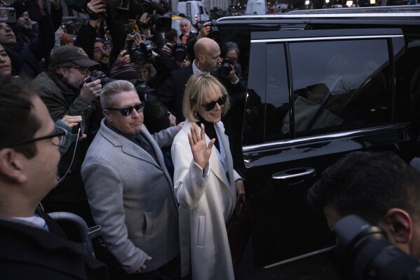E. Jean Carroll leaves Federal court, Friday, Jan 26, 2024, in New York. A jury has awarded an additional $83.3 million to Carroll, who says former President Donald Trump damaged her reputation by calling her a liar after she accused him of sexual assault. (AP Photo/Yuki Iwamura)