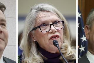 FILE - From left; Rep. Alex Mooney, R-W.Va., in a March 21, 2017, file photo; Rep. Carol Miller, R-W.Va., in a Feb. 5, 2020, file photo, and Rep. David McKinley, R-W.Va., in a Jan. 23, 2017, file photo. West Virginia's long population slide has cost the state another congressional seat, according to U.S. Census Bureau data released Monday, April 26, 2021, likely forcing three Republican incumbents to vie for two House districts after the next round of redistricting. (AP Photo/File)