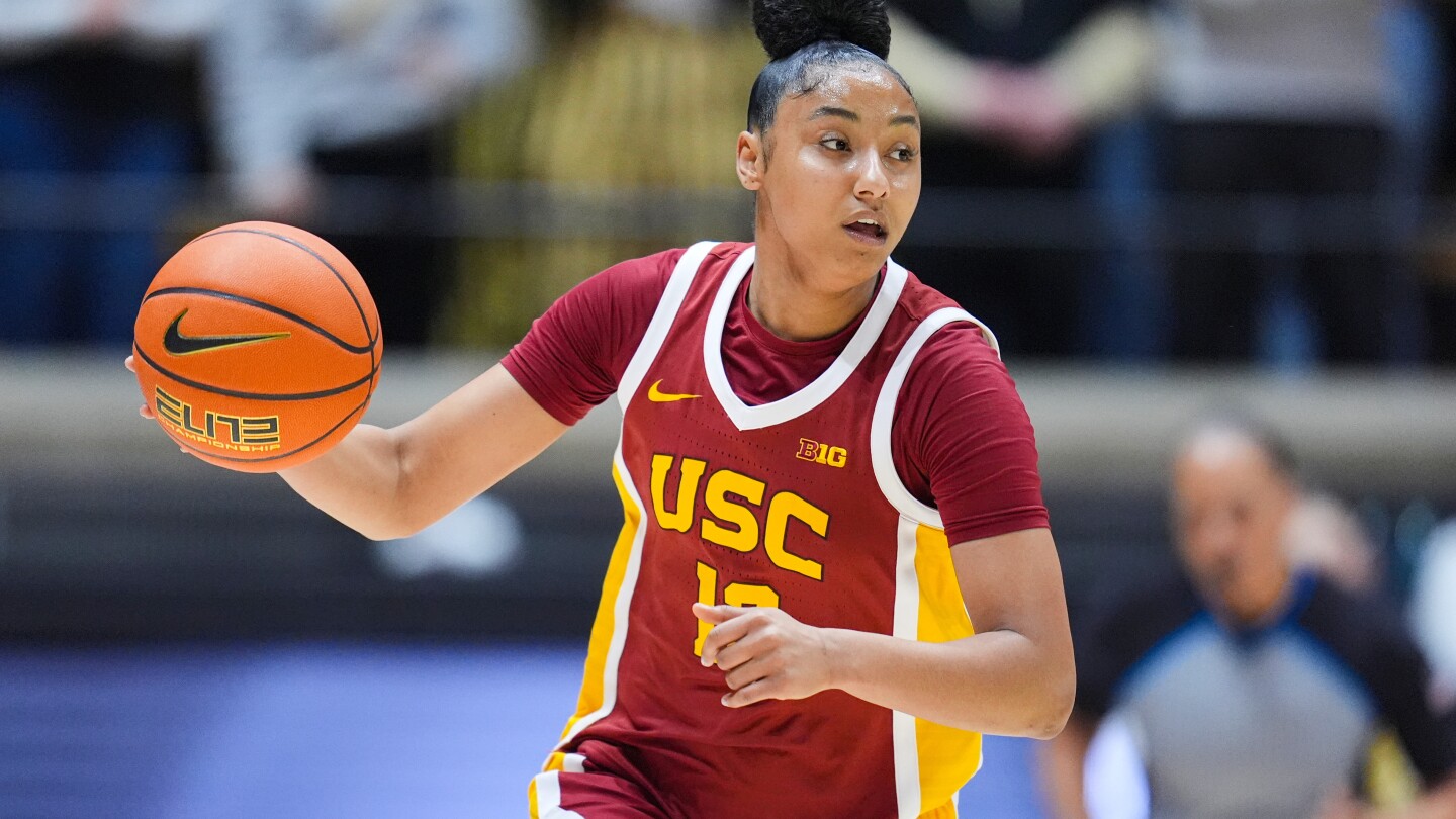 JuJu Watkins accepts her AP women's college basketball player of the year award