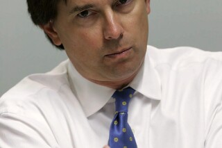 FILE - Bill Graham, an attorney from Salisbury, N.C., answers questions during an interview in Raleigh, N.C., March 31, 2008. The veteran North Carolina trial lawyer has entered the Republican primary campaign for governor. Graham competed unsuccessfully for governor in 2008 on the heels of an effort to lower the gasoline tax. Graham said Wednesday, Oct. 18, 2023 that he's got the “resources, discipline and character" to break a dominant stretch for Democrats living in the Executive Mansion dating back to the 1990s. (AP Photo/Gerry Broome, file)