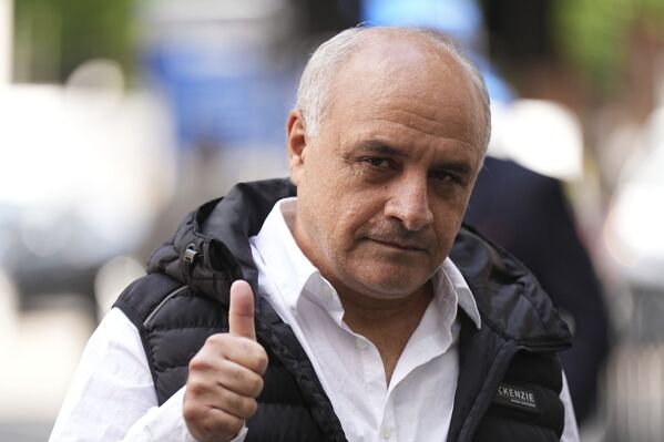 Hamit Coskun arrives at Westminster Magistrates' Court in London, Monday June 2, 2025. (Aaron Chown/PA via AP)