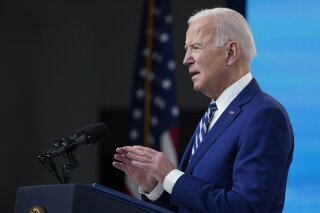 President Joe Biden speaks during an event on COVID-19 vaccinations and the response to the pandemic, in the South Court Auditorium on the White House campus, Monday, March 29, 2021, in Washington. (AP Photo/Evan Vucci)